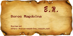 Boros Magdolna névjegykártya